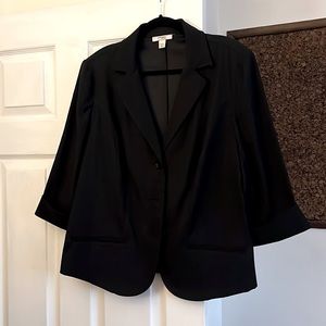 Black blazer with 3/4 cuff sleeves size 14/16